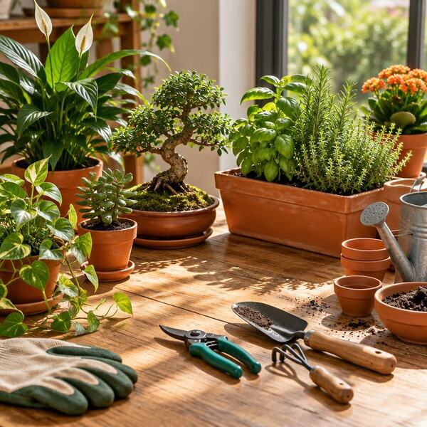 Bonsai medelis su priežiūros rinkiniu